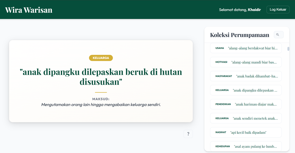 Wira Warisan - Perumpamaan App
